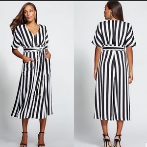 NY & Company Striped Kimono Dress